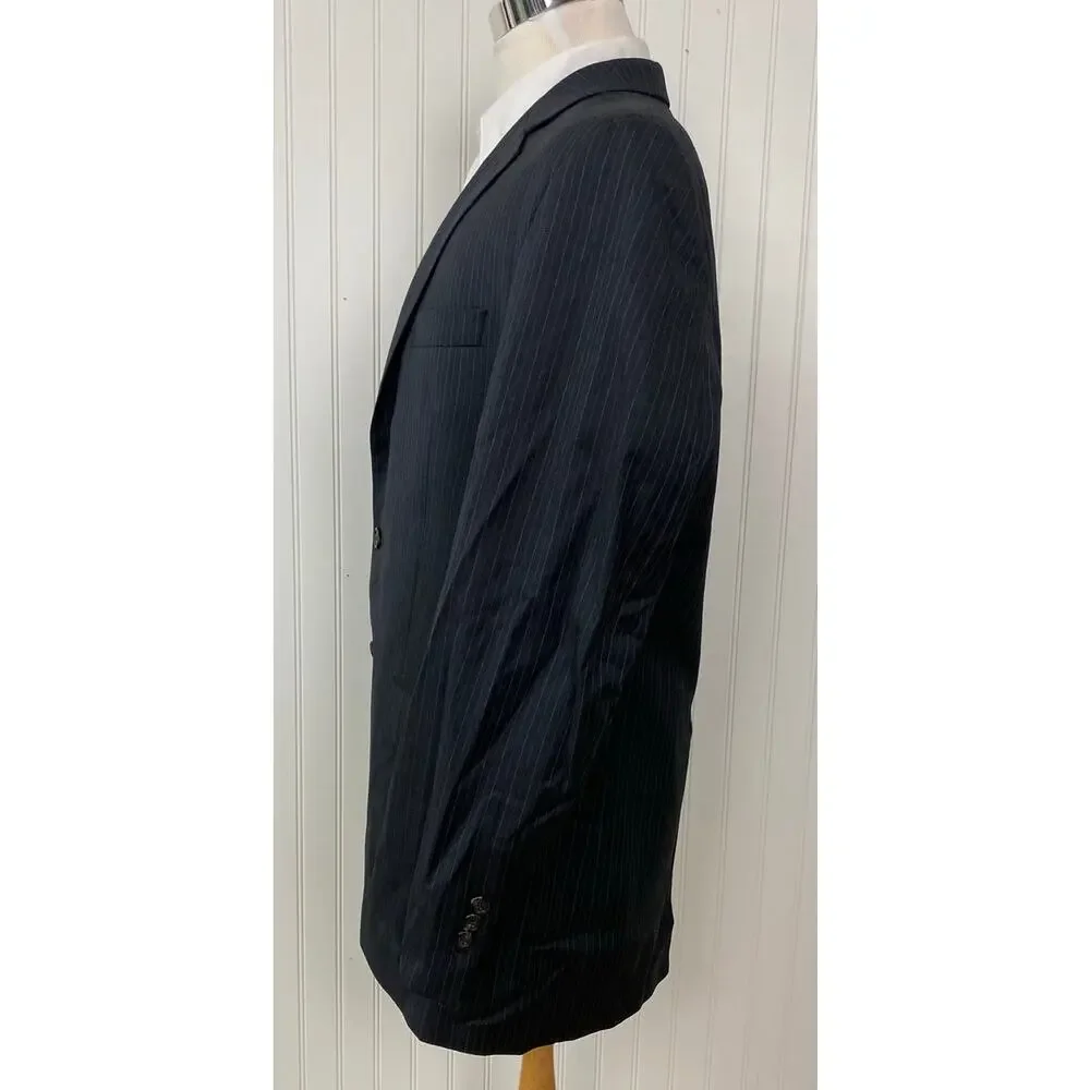 VTG Lauren Ralph Lauren pin-stripe wool 2-piece pleated blazer dress pants suit